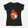 Cup Of Fox-womens v-neck tee-Snouleaf