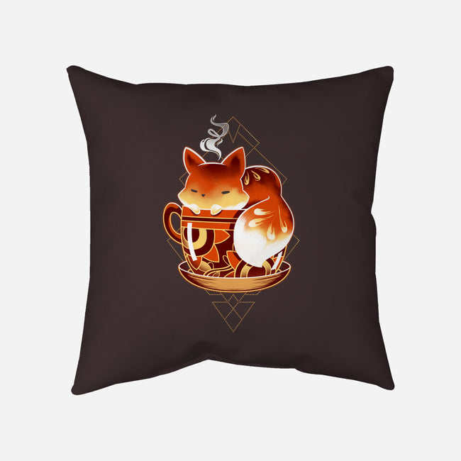 Cup Of Fox-none removable cover throw pillow-Snouleaf