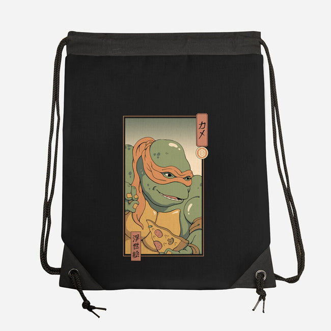Orange Kame Ninja-none drawstring bag-vp021