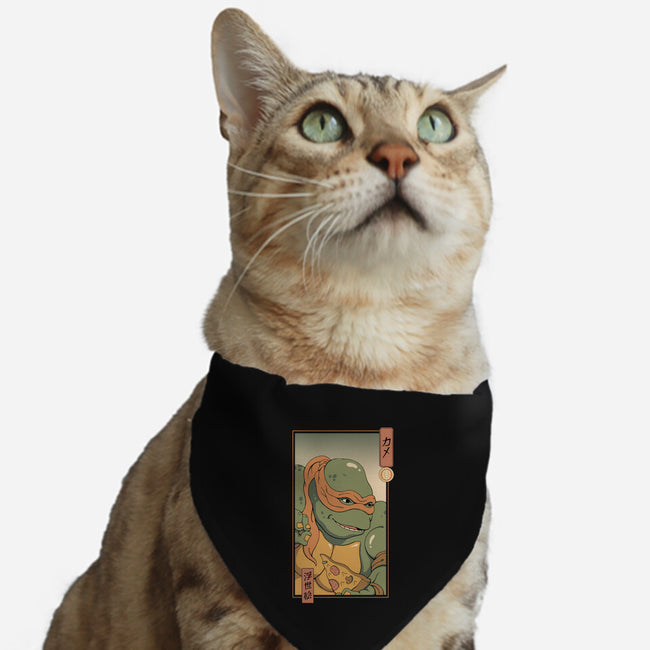 Orange Kame Ninja-cat adjustable pet collar-vp021