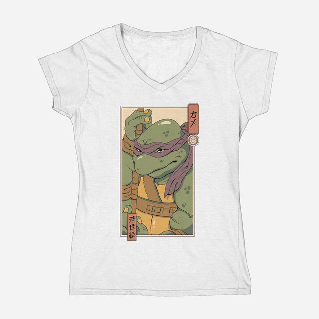 Purple Kame Ninja-womens v-neck tee-vp021