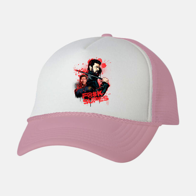 F Supes-unisex trucker hat-Conjura Geek