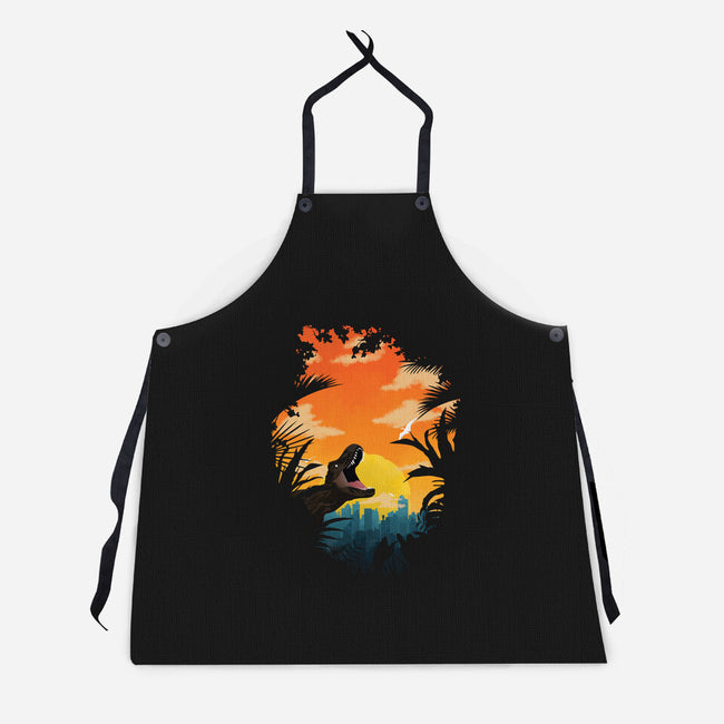 Prehistoric Invasion-unisex kitchen apron-Jackson Lester