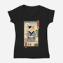 Cat Tea Ceremony-womens v-neck tee-vp021