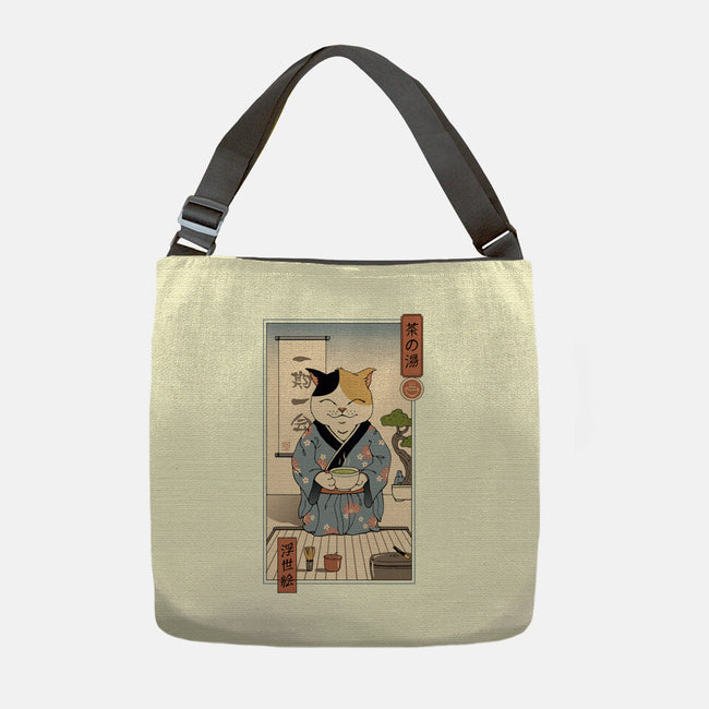 Cat Tea Ceremony-none adjustable tote bag-vp021