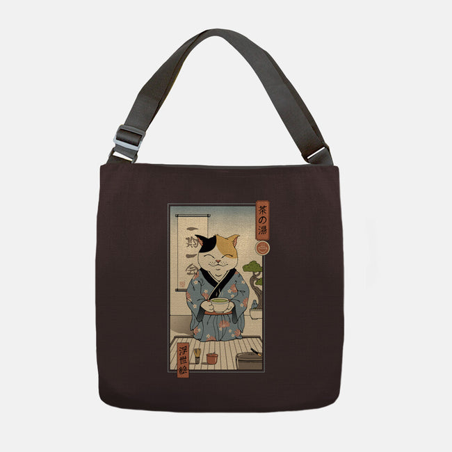 Cat Tea Ceremony-none adjustable tote bag-vp021