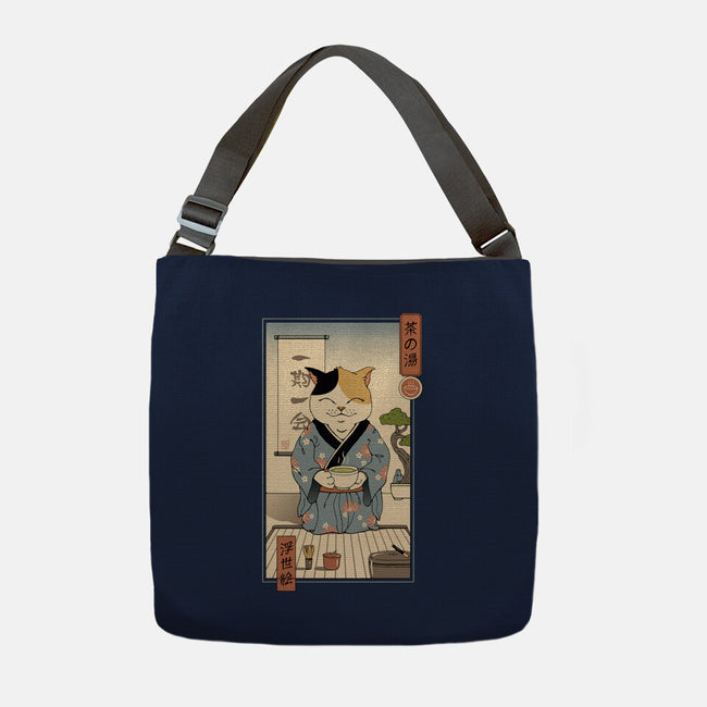 Cat Tea Ceremony-none adjustable tote bag-vp021