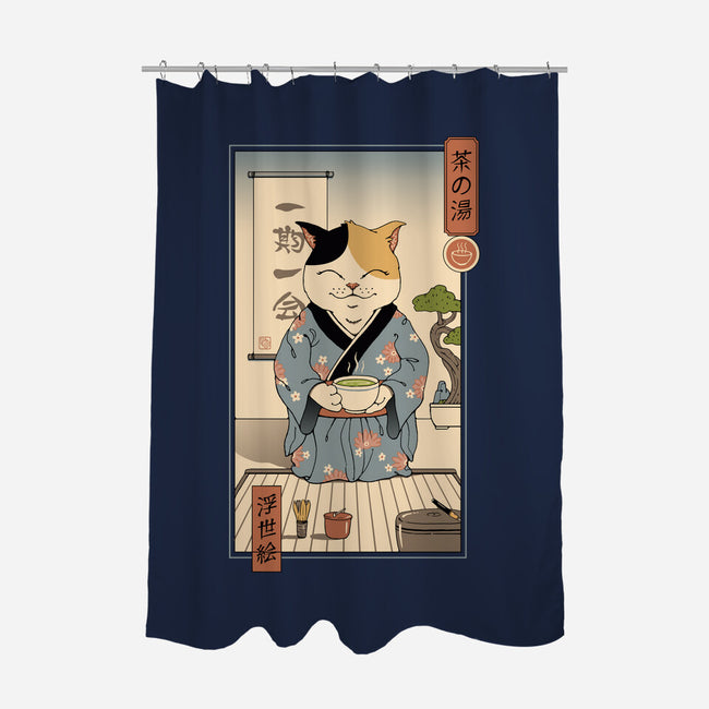 Cat Tea Ceremony-none polyester shower curtain-vp021