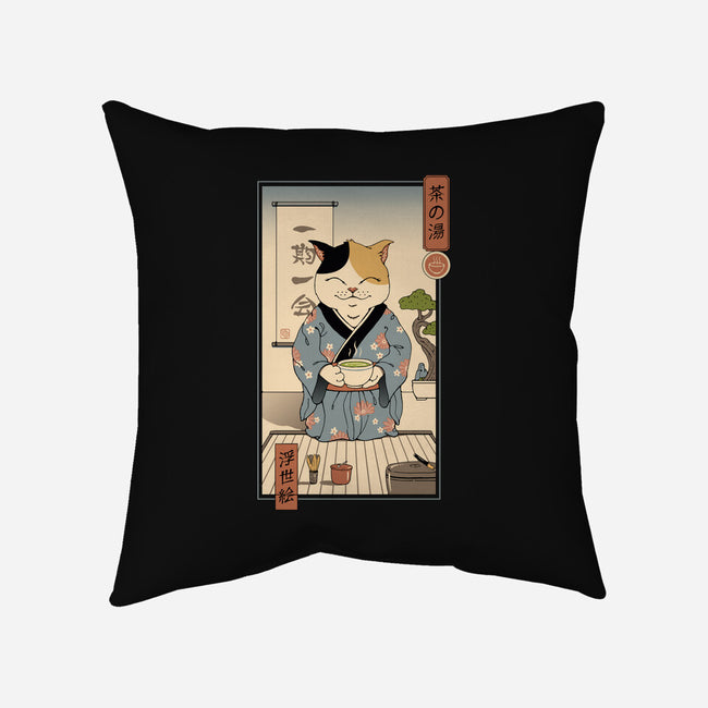 Cat Tea Ceremony-none removable cover w insert throw pillow-vp021