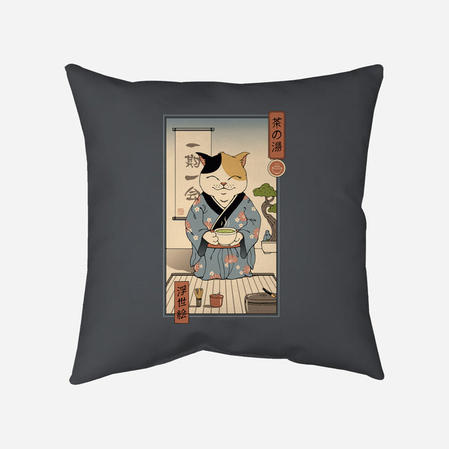 Cat Tea Ceremony-none removable cover w insert throw pillow-vp021