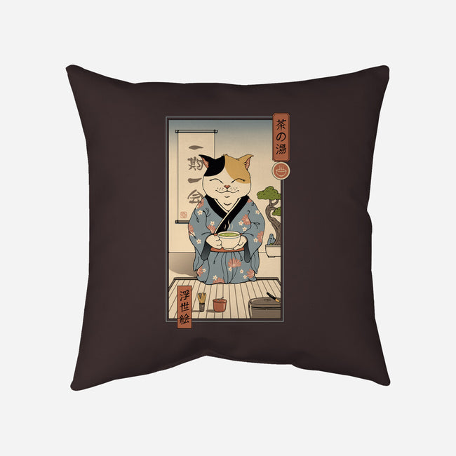 Cat Tea Ceremony-none removable cover w insert throw pillow-vp021