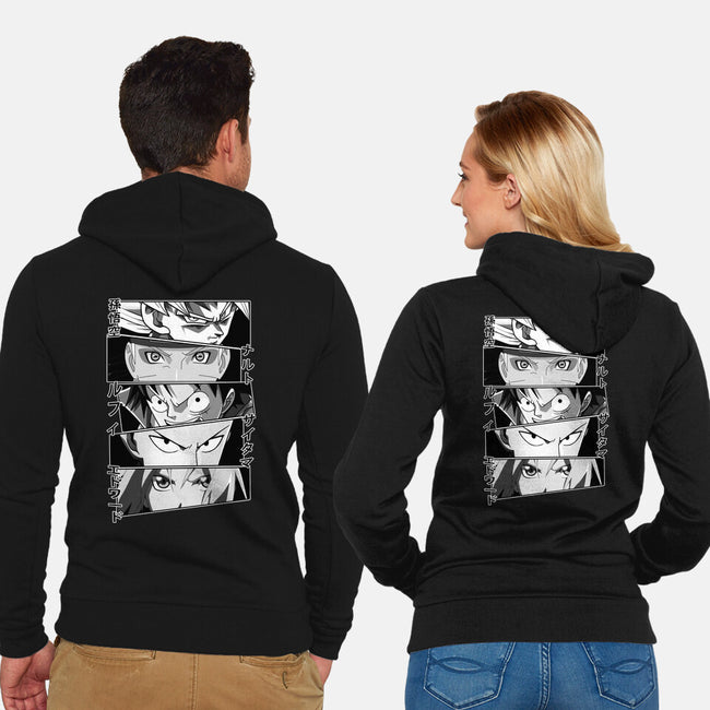 Anime Heroes-unisex zip-up sweatshirt-meca artwork