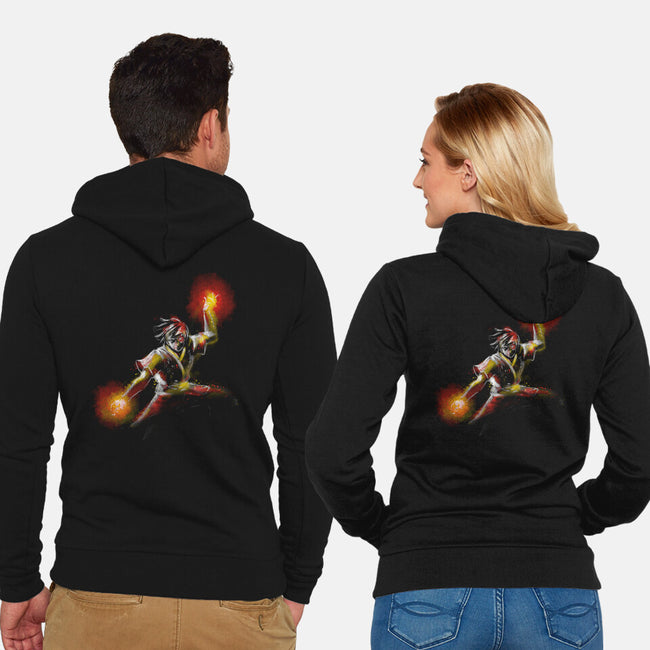 The Fire Prince-unisex zip-up sweatshirt-kharmazero