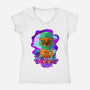 Vibrant Owl-womens v-neck tee-ChecheStyle