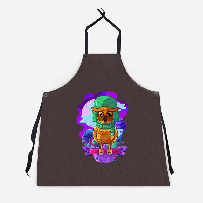 Vibrant Owl-unisex kitchen apron-ChecheStyle