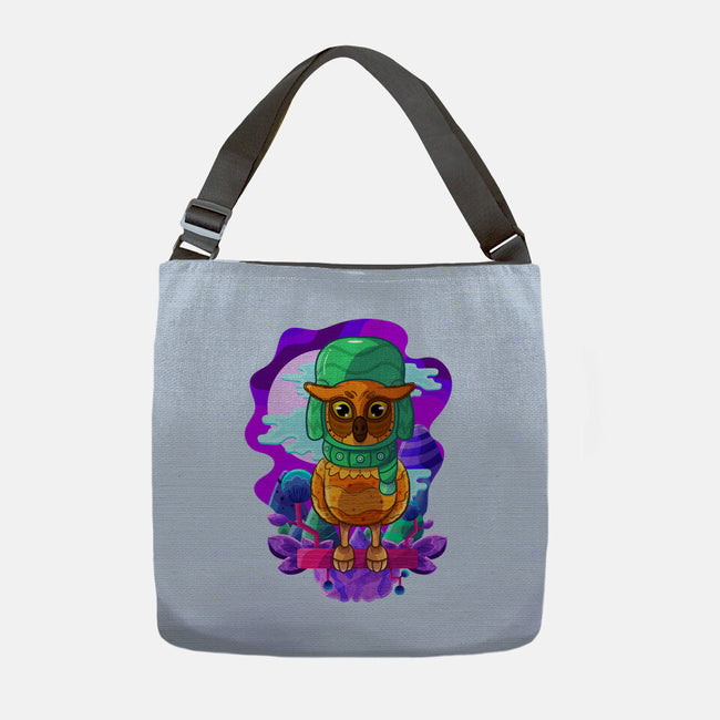 Vibrant Owl-none adjustable tote bag-ChecheStyle