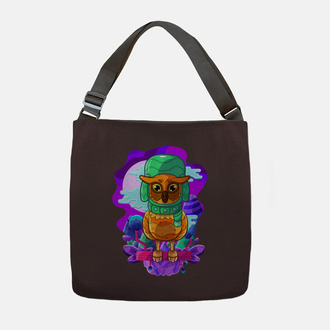 Vibrant Owl-none adjustable tote bag-ChecheStyle