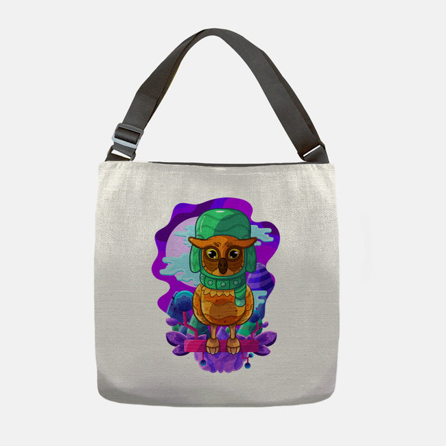 Vibrant Owl-none adjustable tote bag-ChecheStyle