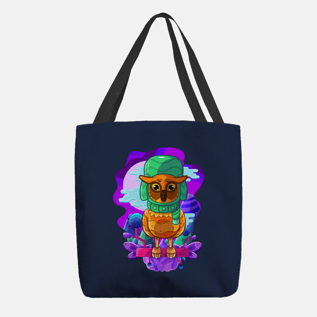 Vibrant Owl-none basic tote bag-ChecheStyle