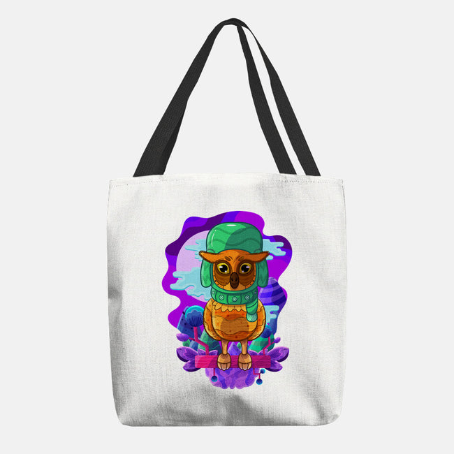 Vibrant Owl-none basic tote bag-ChecheStyle