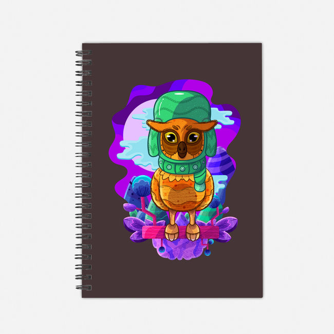 Vibrant Owl-none dot grid notebook-ChecheStyle