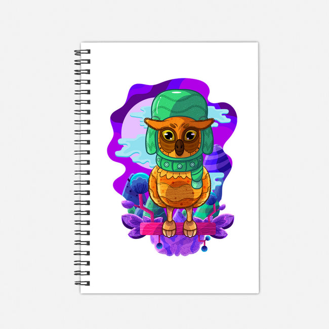 Vibrant Owl-none dot grid notebook-ChecheStyle