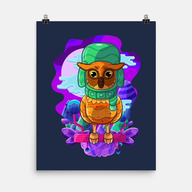 Vibrant Owl-none matte poster-ChecheStyle