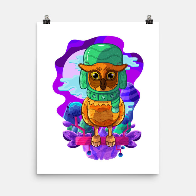 Vibrant Owl-none matte poster-ChecheStyle