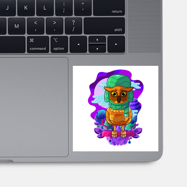 Vibrant Owl-none glossy sticker-ChecheStyle