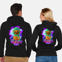 Vibrant Owl-unisex zip-up sweatshirt-ChecheStyle