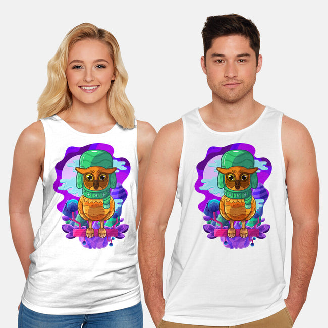 Vibrant Owl-unisex basic tank-ChecheStyle