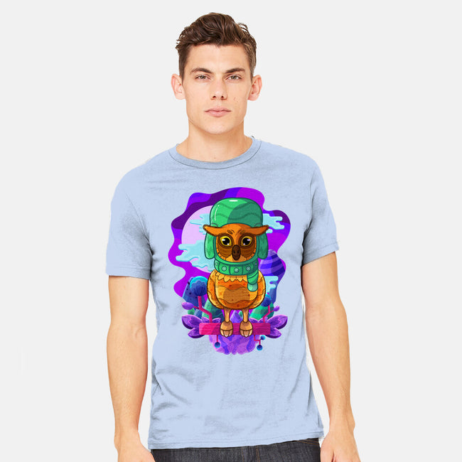 Vibrant Owl-mens heavyweight tee-ChecheStyle