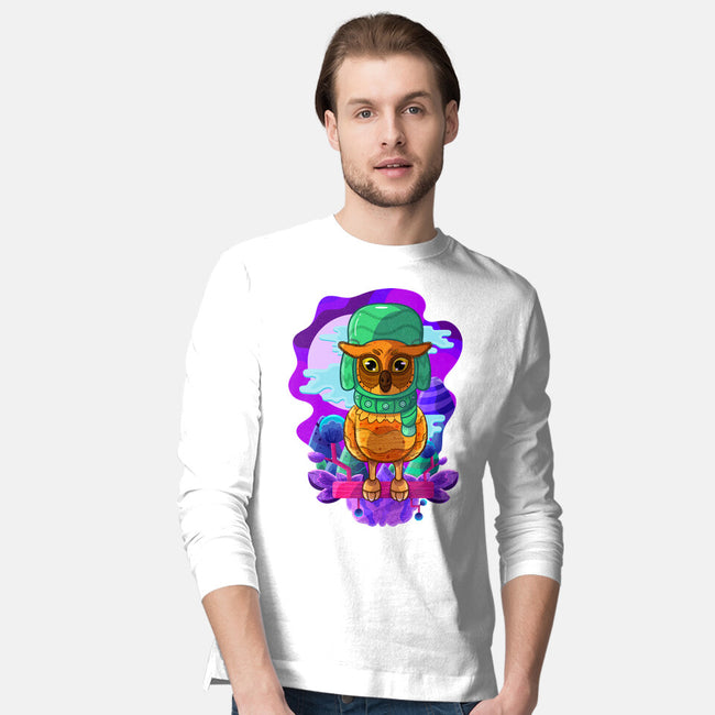 Vibrant Owl-mens long sleeved tee-ChecheStyle