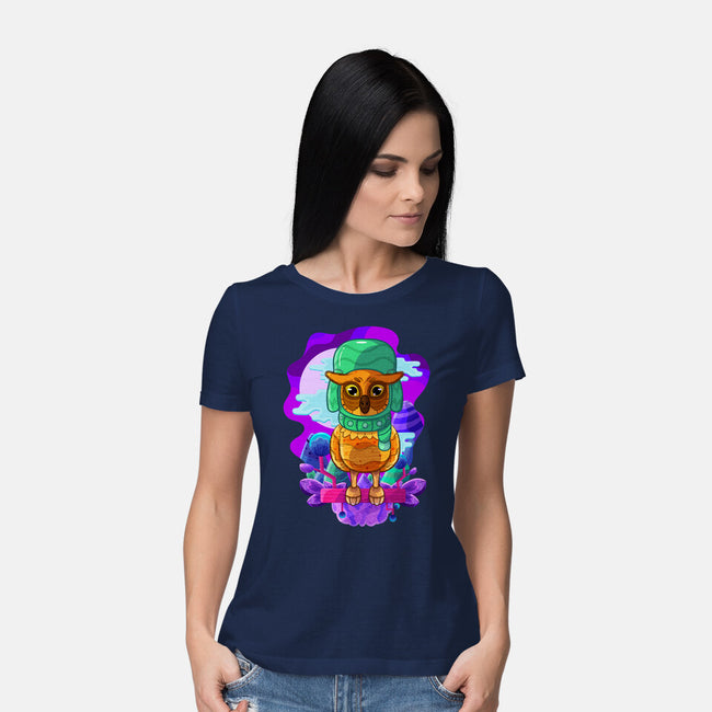 Vibrant Owl-womens basic tee-ChecheStyle