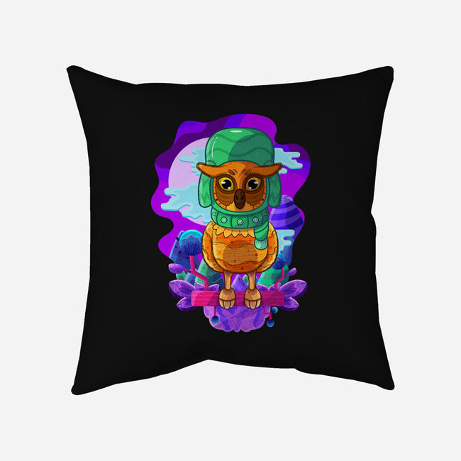 Vibrant Owl-none removable cover throw pillow-ChecheStyle