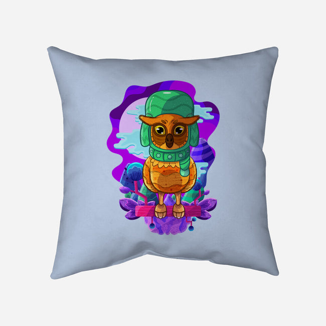 Vibrant Owl-none removable cover throw pillow-ChecheStyle