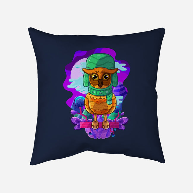 Vibrant Owl-none removable cover throw pillow-ChecheStyle