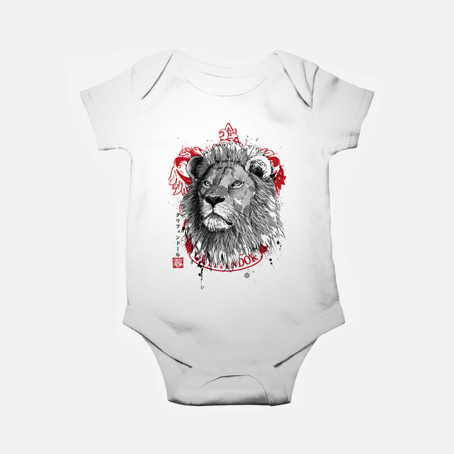 Courage and Determination Sumi-E-baby basic onesie-DrMonekers