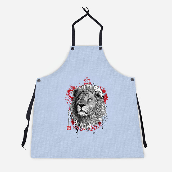 Courage and Determination Sumi-E-unisex kitchen apron-DrMonekers