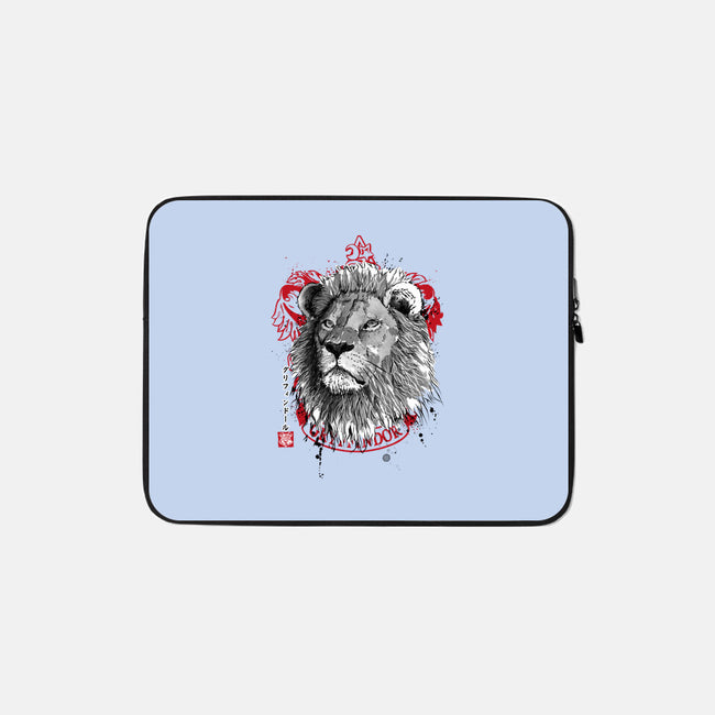 Courage and Determination Sumi-E-none zippered laptop sleeve-DrMonekers
