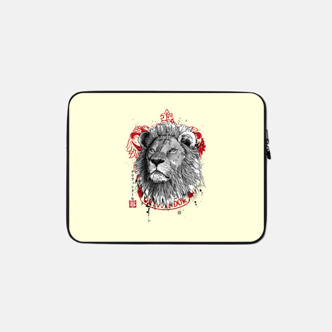 Courage and Determination Sumi-E-none zippered laptop sleeve-DrMonekers