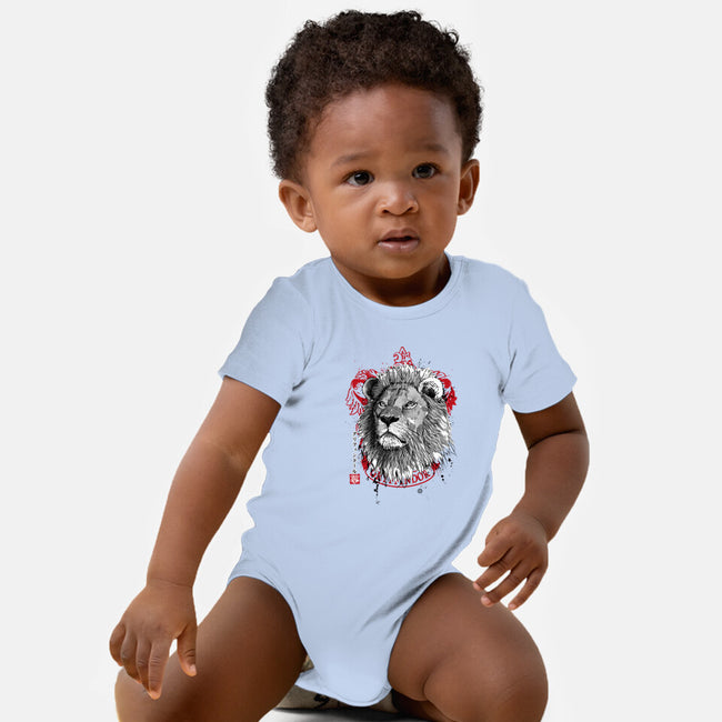 Courage and Determination Sumi-E-baby basic onesie-DrMonekers