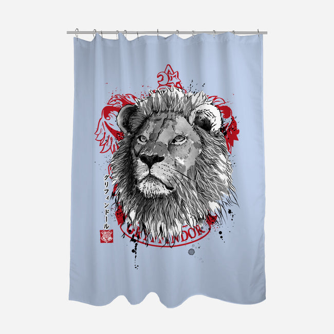 Courage and Determination Sumi-E-none polyester shower curtain-DrMonekers