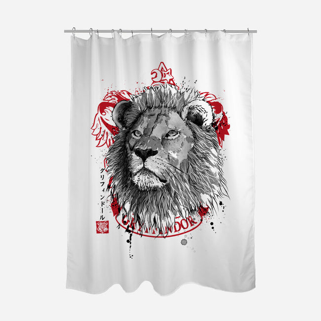 Courage and Determination Sumi-E-none polyester shower curtain-DrMonekers