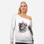 Courage and Determination Sumi-E-womens off shoulder sweatshirt-DrMonekers