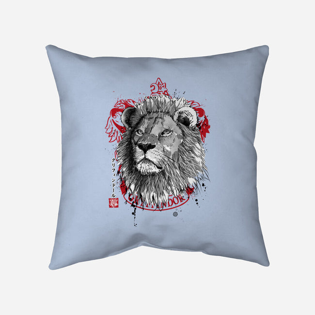 Courage and Determination Sumi-E-none removable cover throw pillow-DrMonekers