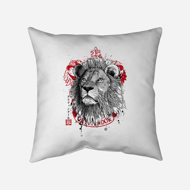 Courage and Determination Sumi-E-none removable cover throw pillow-DrMonekers