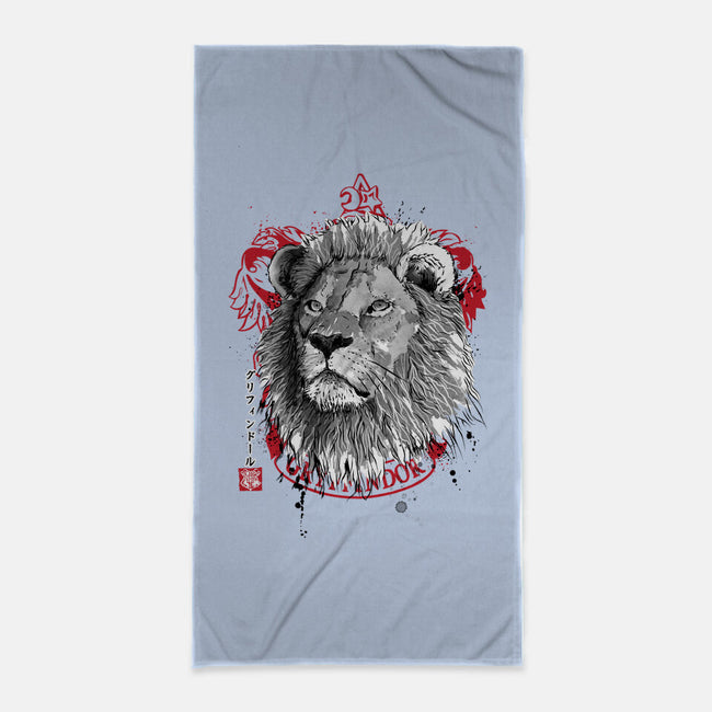 Courage and Determination Sumi-E-none beach towel-DrMonekers