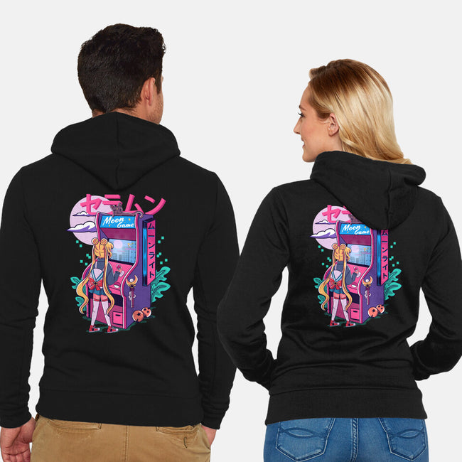 Moon Game-unisex zip-up sweatshirt-Conjura Geek