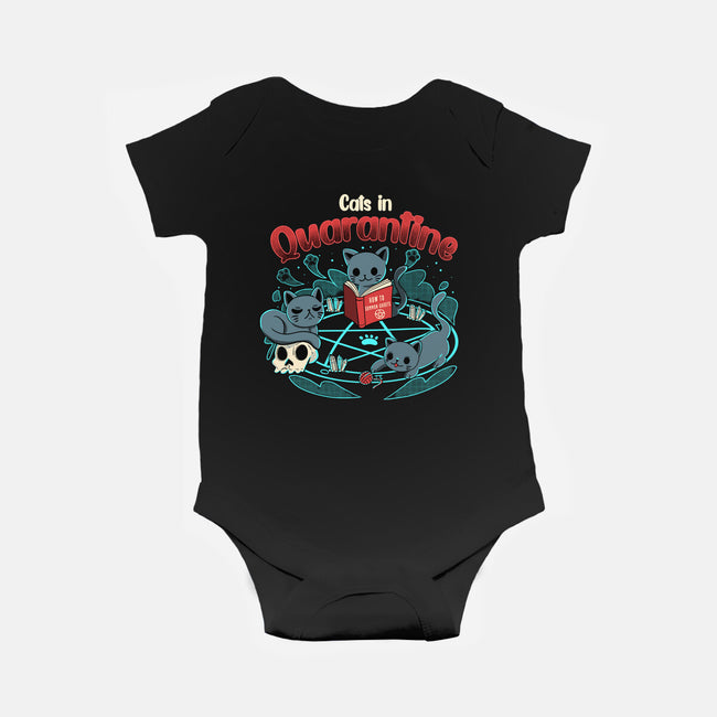 Cats In Quarantine-baby basic onesie-Conjura Geek